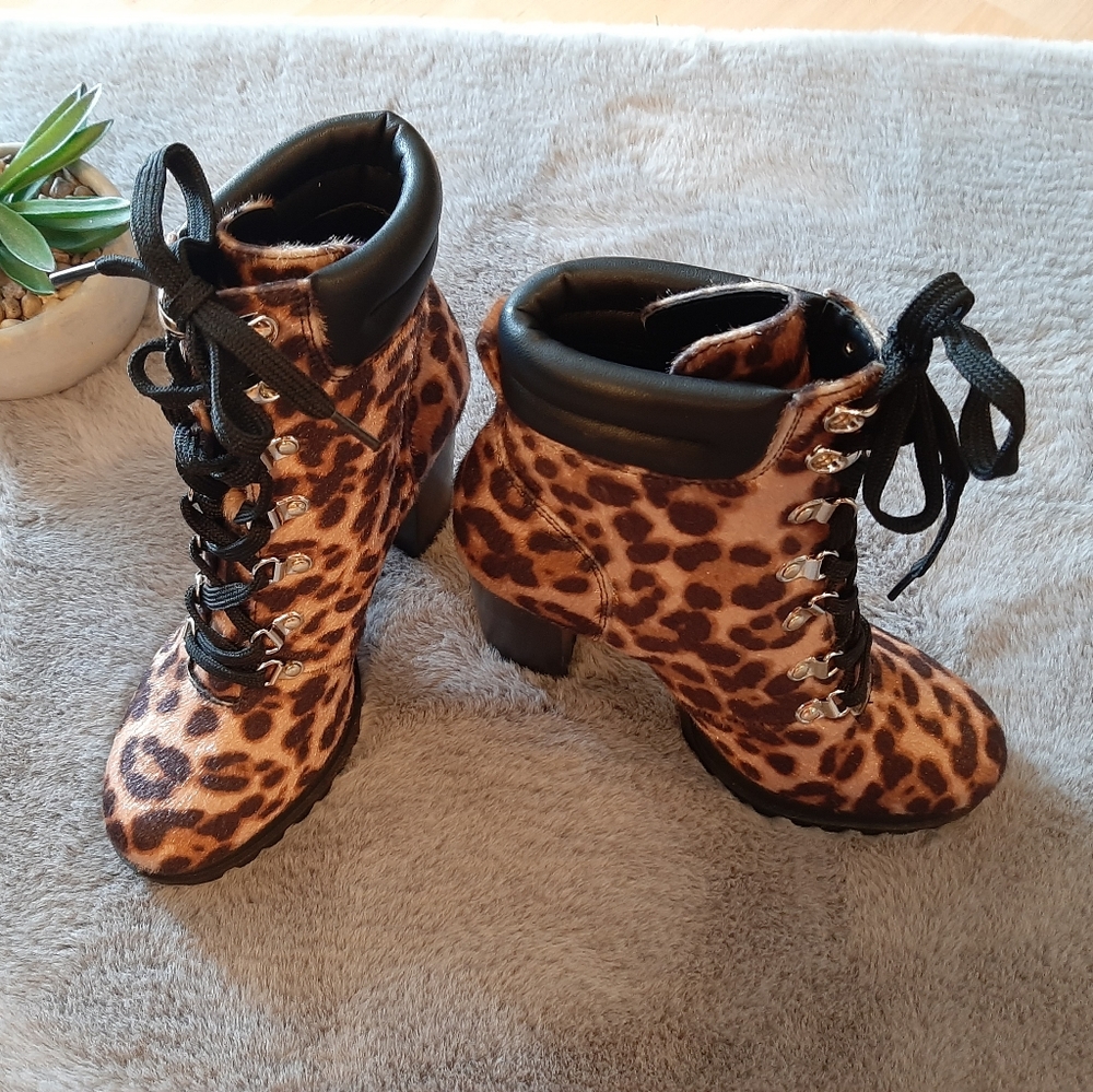 Leopard Print Ankle Boots